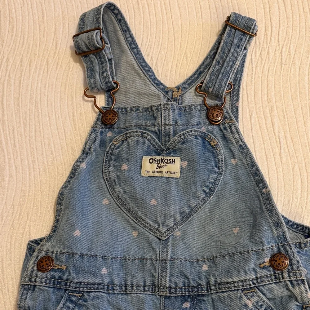 OshKosh B'gosh Light Blue Denim‎ Heart Overalls